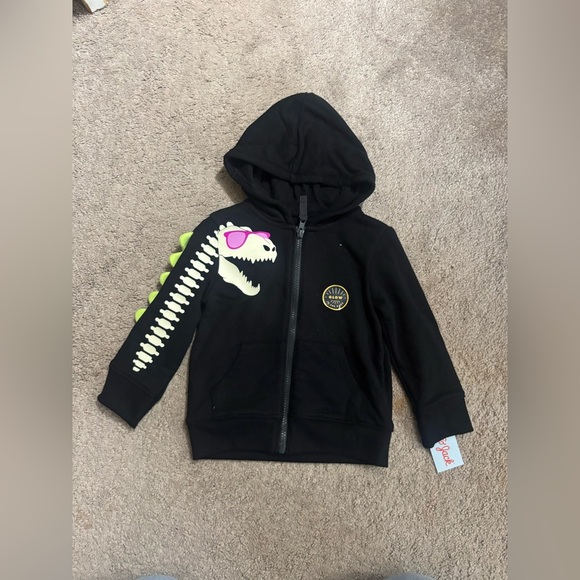 Toddler Boys' Glow In the Dark Dino Halloween Zip-Up Sweatshirt - Cat &
Jack 2T - Picture 5 of 8